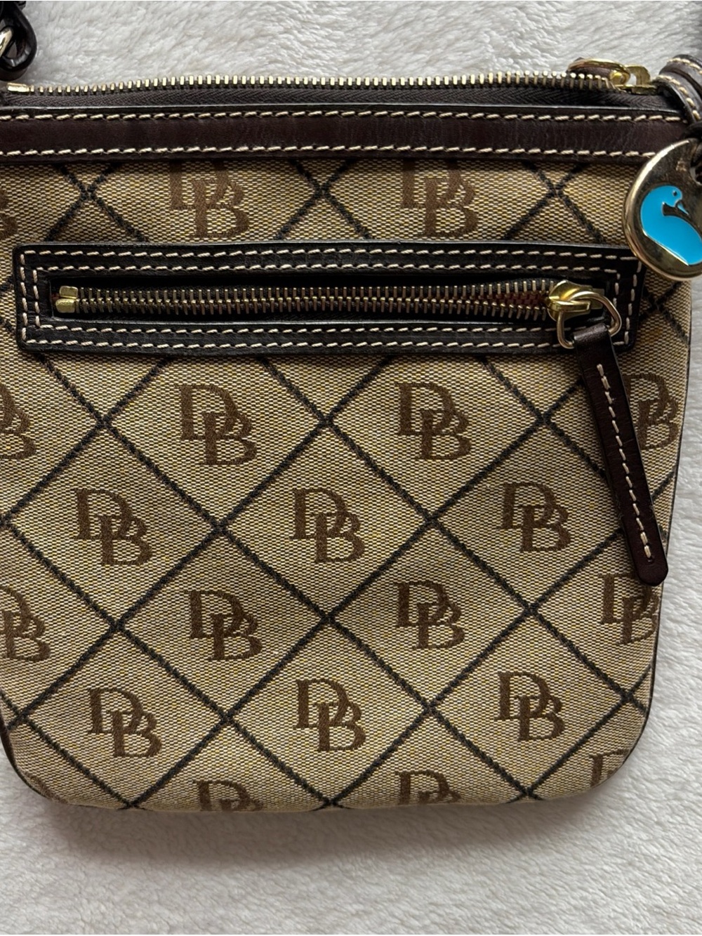 Dooney & Bourke Brown Monogram Canvas Messenger Bag